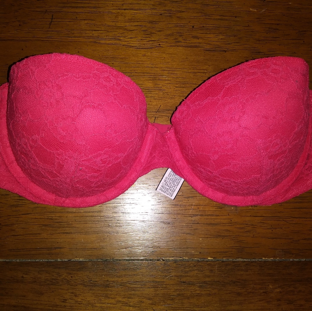 Victoria's Secret Coral Pink Strapless Bra